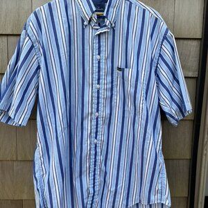 Vintage  Façonnable, Size Large, Men's Striped Short Sleeved button down